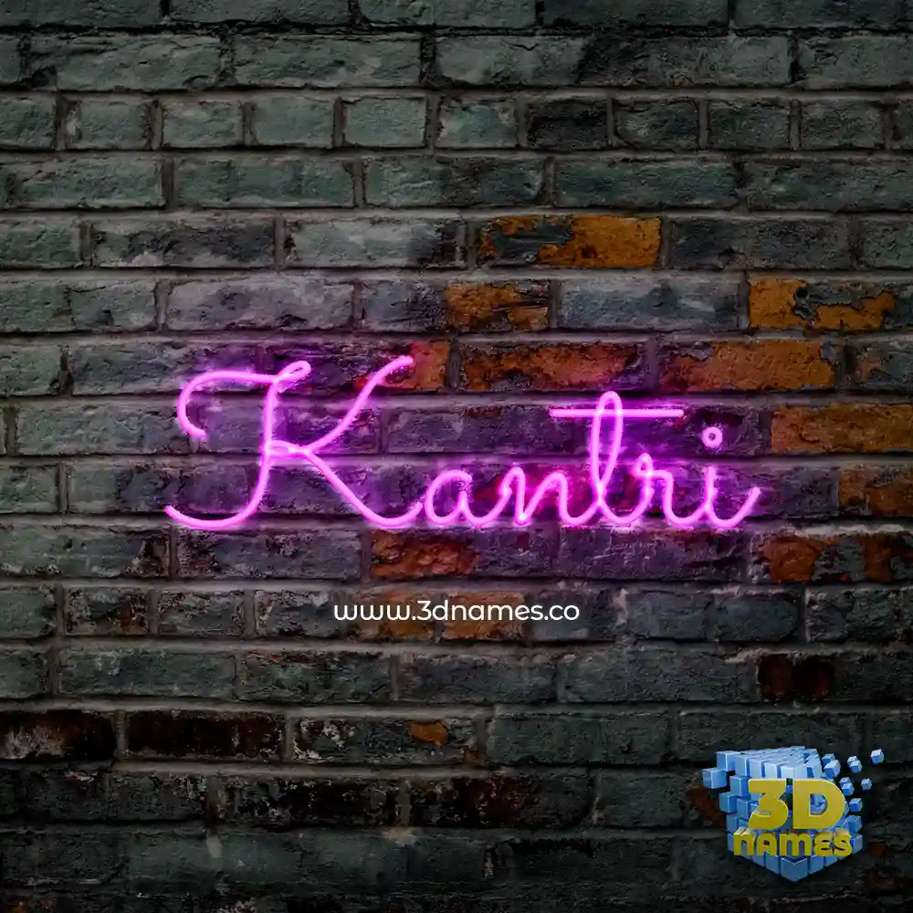 kantri in Pink Neon style - 3D name wallpaper
