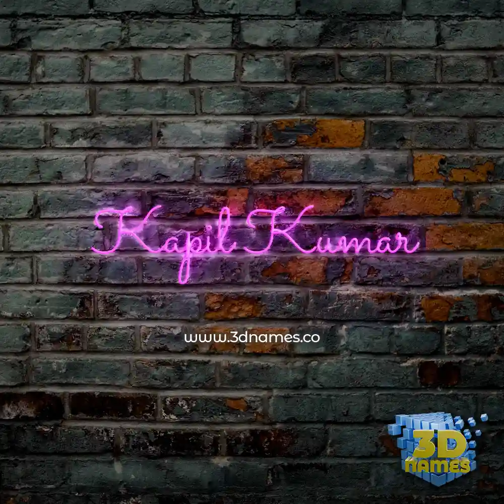 kapil kumar in Pink Neon style - 3D name wallpaper