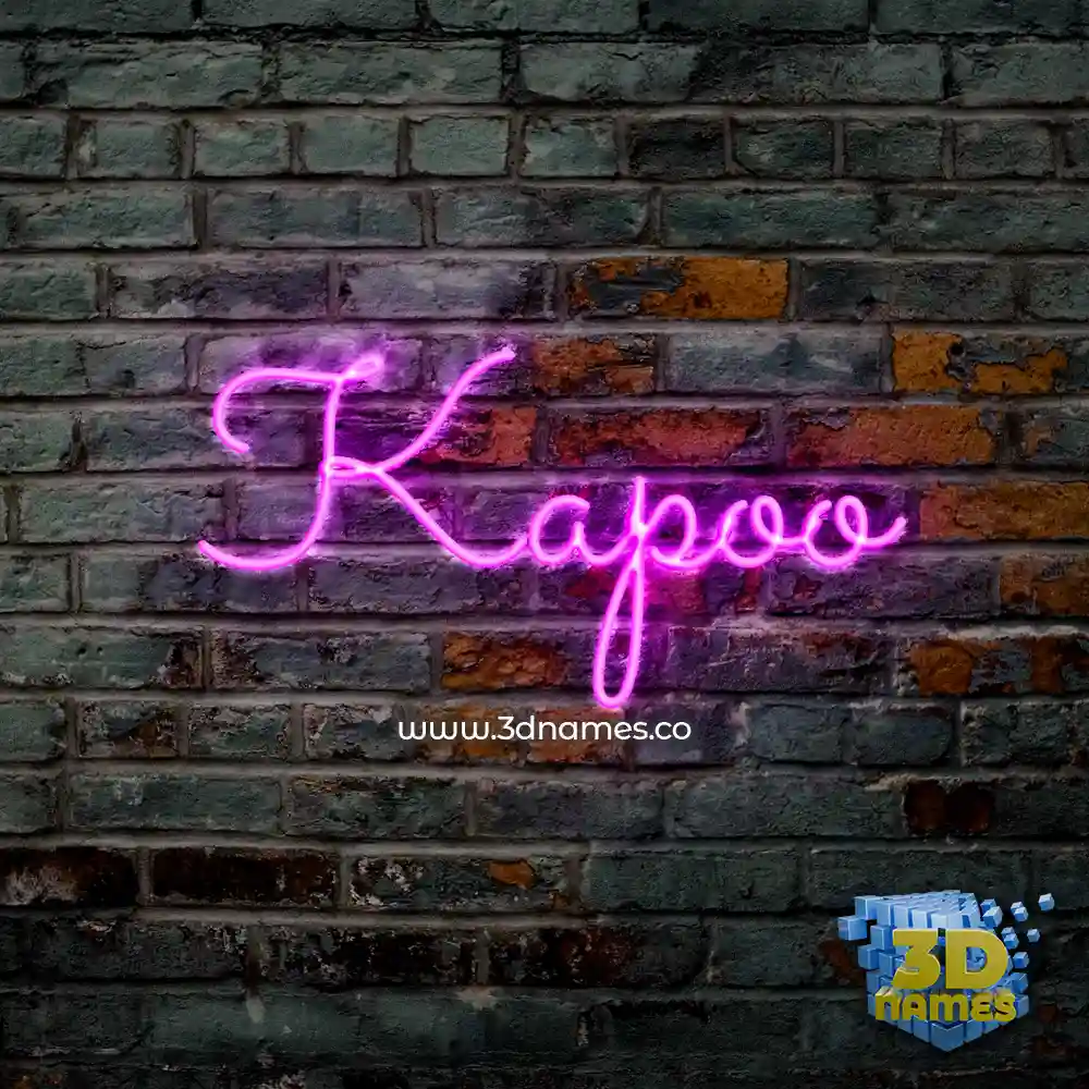 kapoo in Pink Neon style - 3D name wallpaper