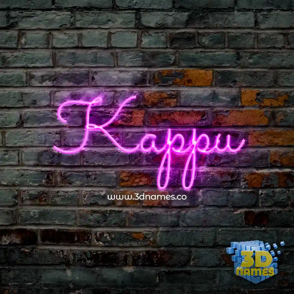 kappu in Pink Neon style - 3D name wallpaper