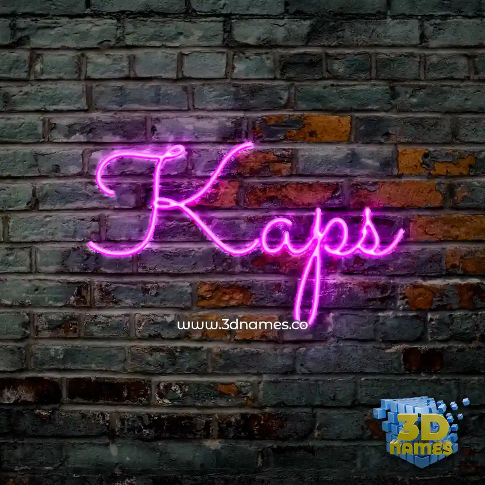 kaps in Pink Neon style - 3D name wallpaper