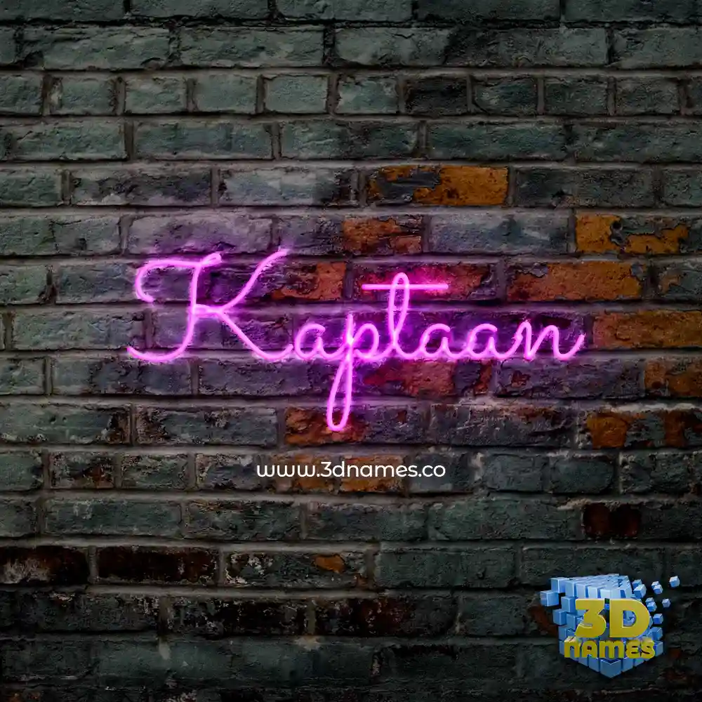kaptaan in Pink Neon style - 3D name wallpaper