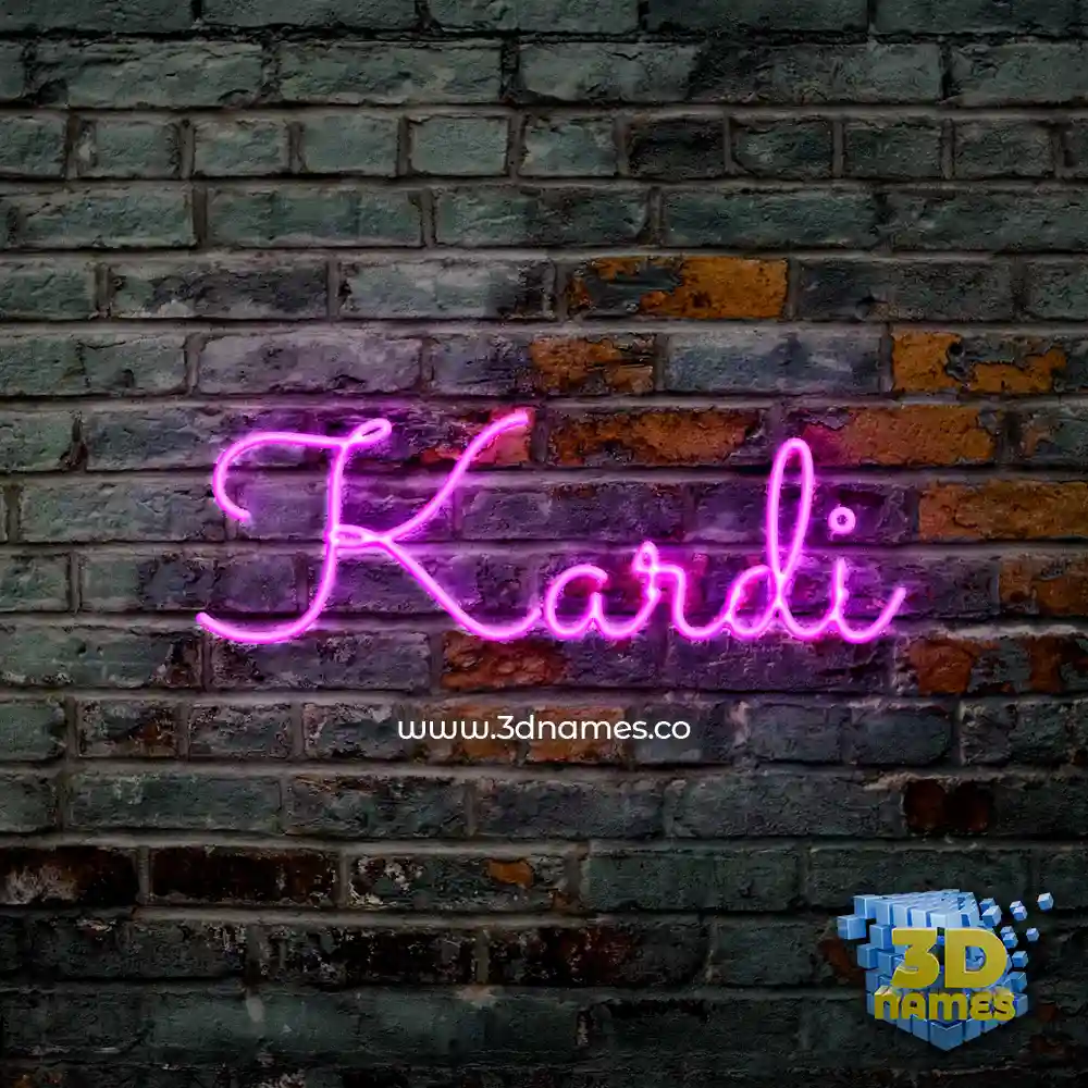 kardi in Pink Neon style - 3D name wallpaper