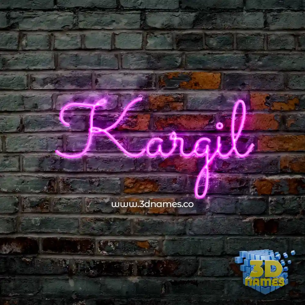 kargil in Pink Neon style - 3D name wallpaper