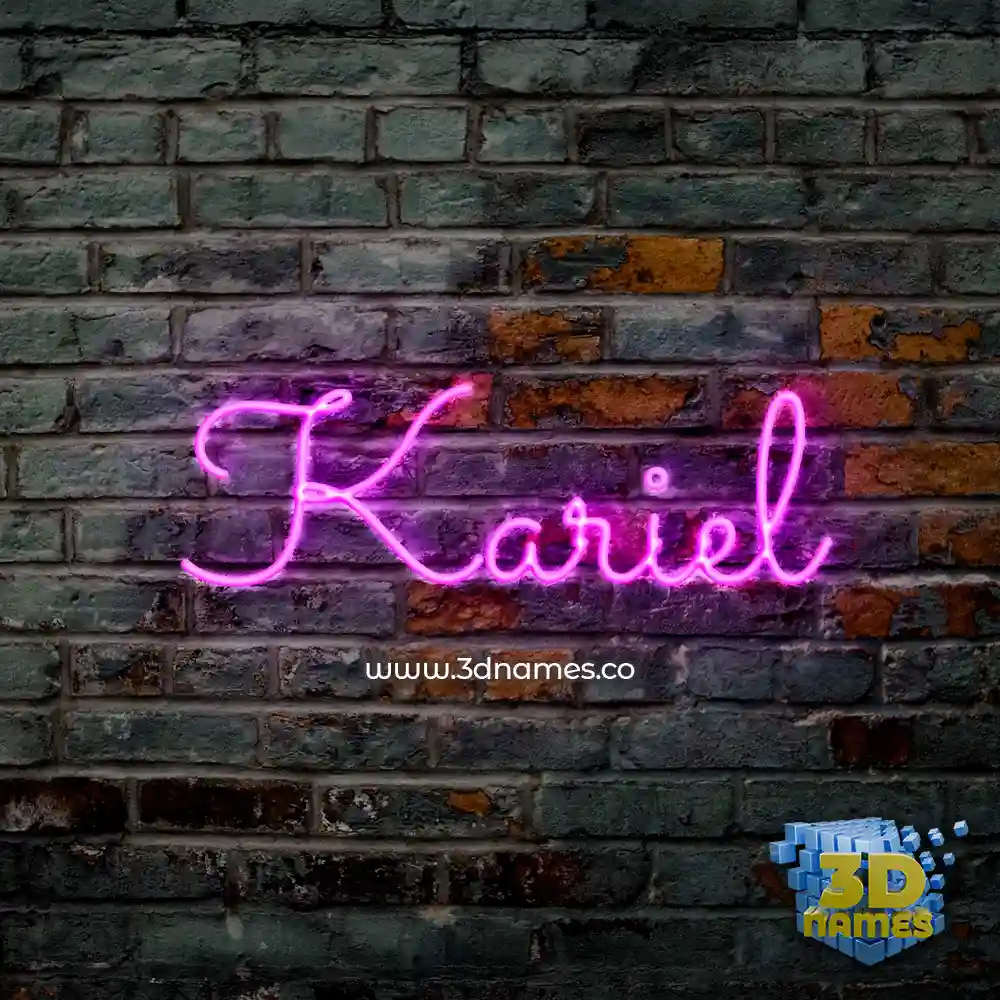 kariel in Pink Neon style - 3D name wallpaper