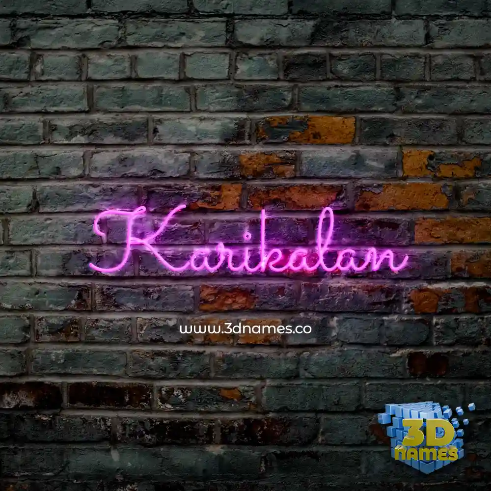karikalan in Pink Neon style - 3D name wallpaper