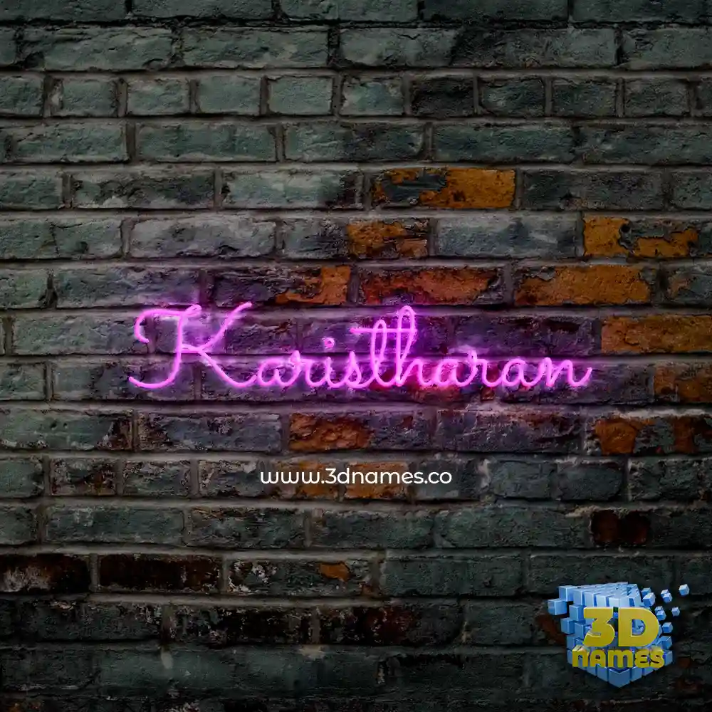 karistharan in Pink Neon style - 3D name wallpaper