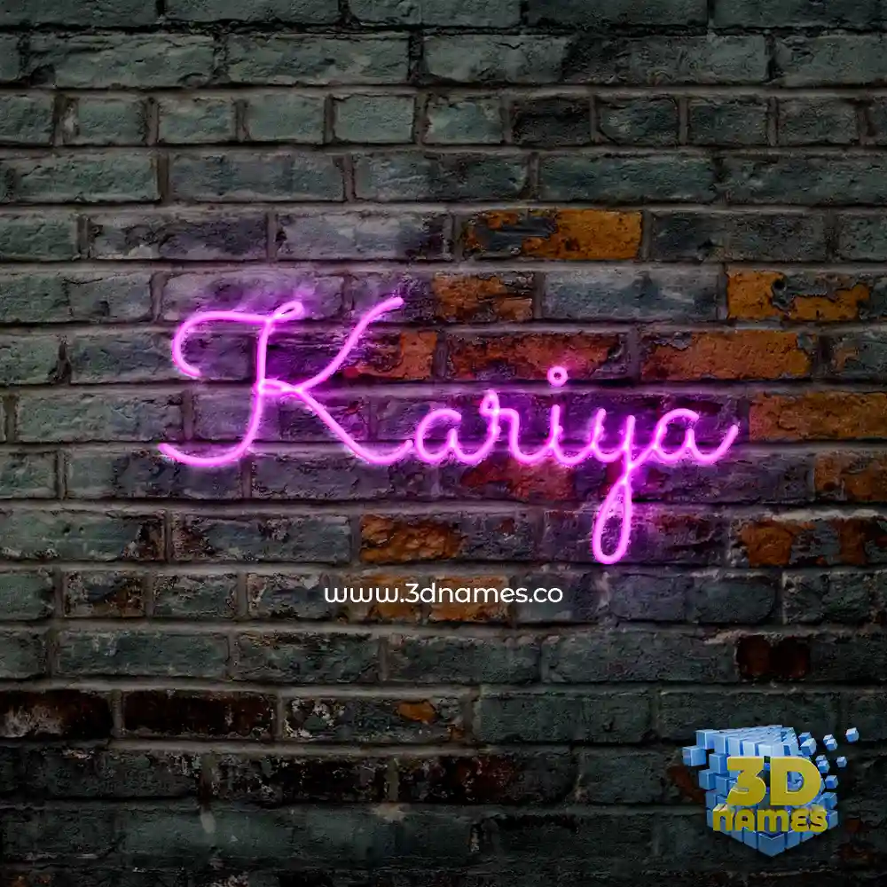 kariya in Pink Neon style - 3D name wallpaper
