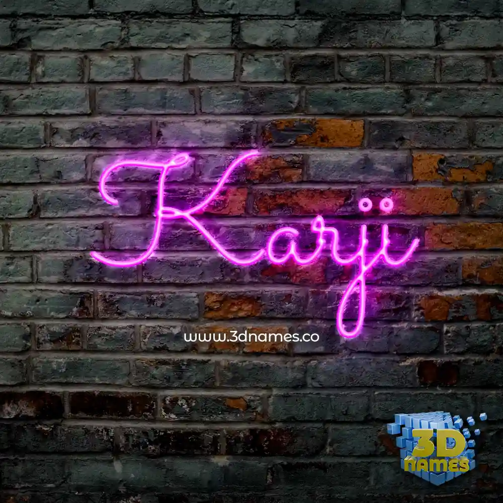 karji in Pink Neon style - 3D name wallpaper