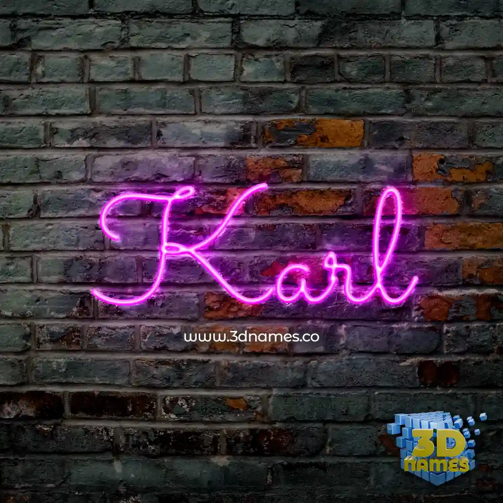 karl in Pink Neon style - 3D name wallpaper