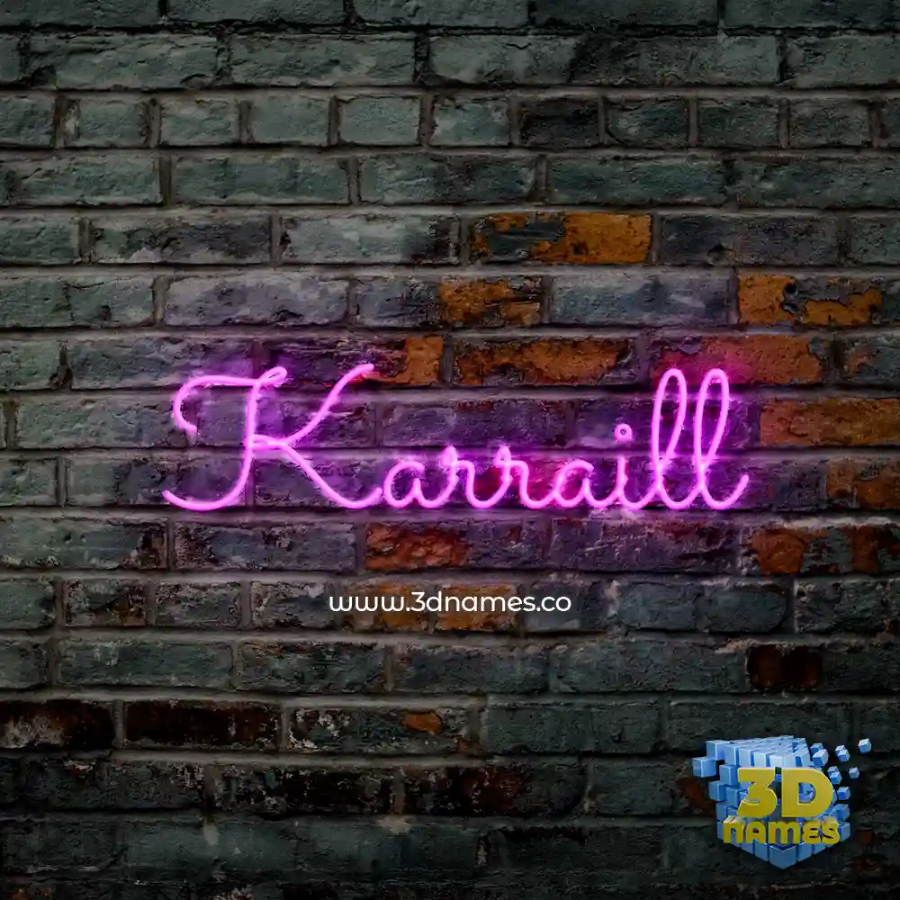 karraill in Pink Neon style - 3D name wallpaper