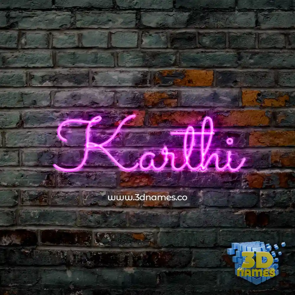 karthi in Pink Neon style - 3D name wallpaper