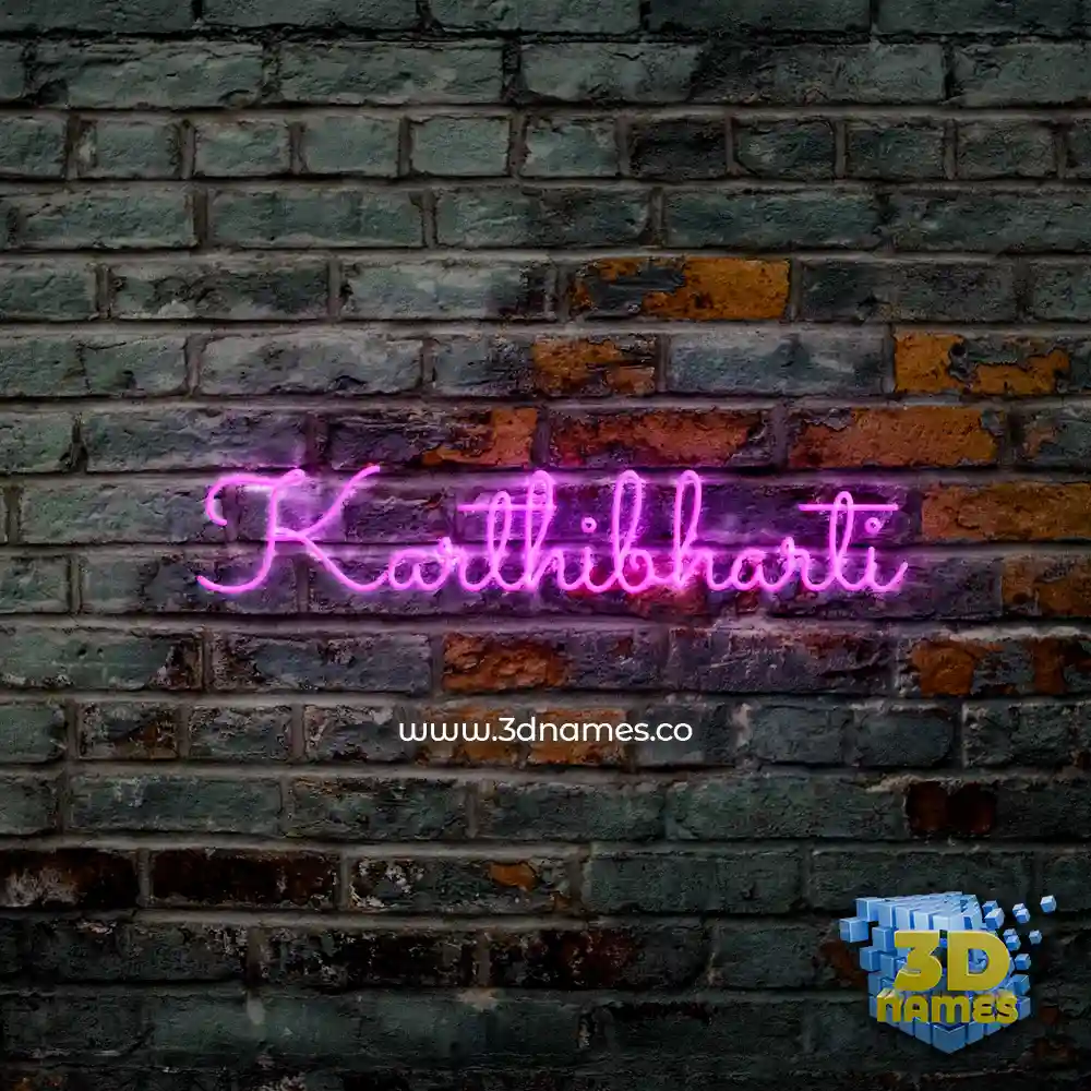 karthibharti in Pink Neon style - 3D name wallpaper