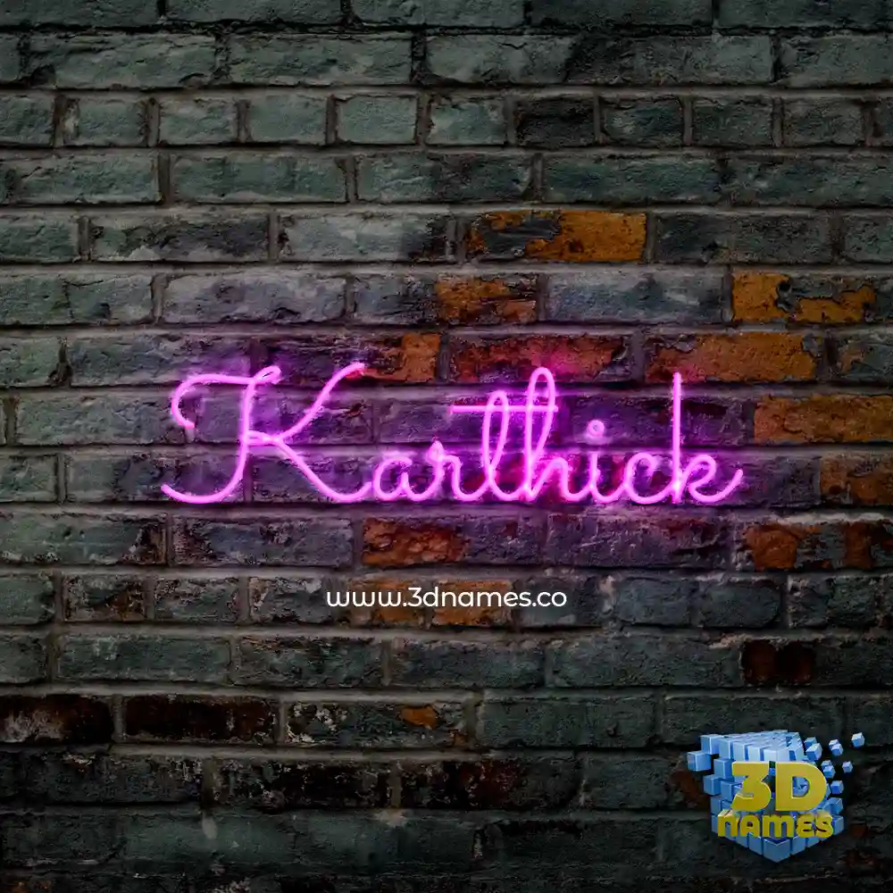karthick in Pink Neon style - 3D name wallpaper