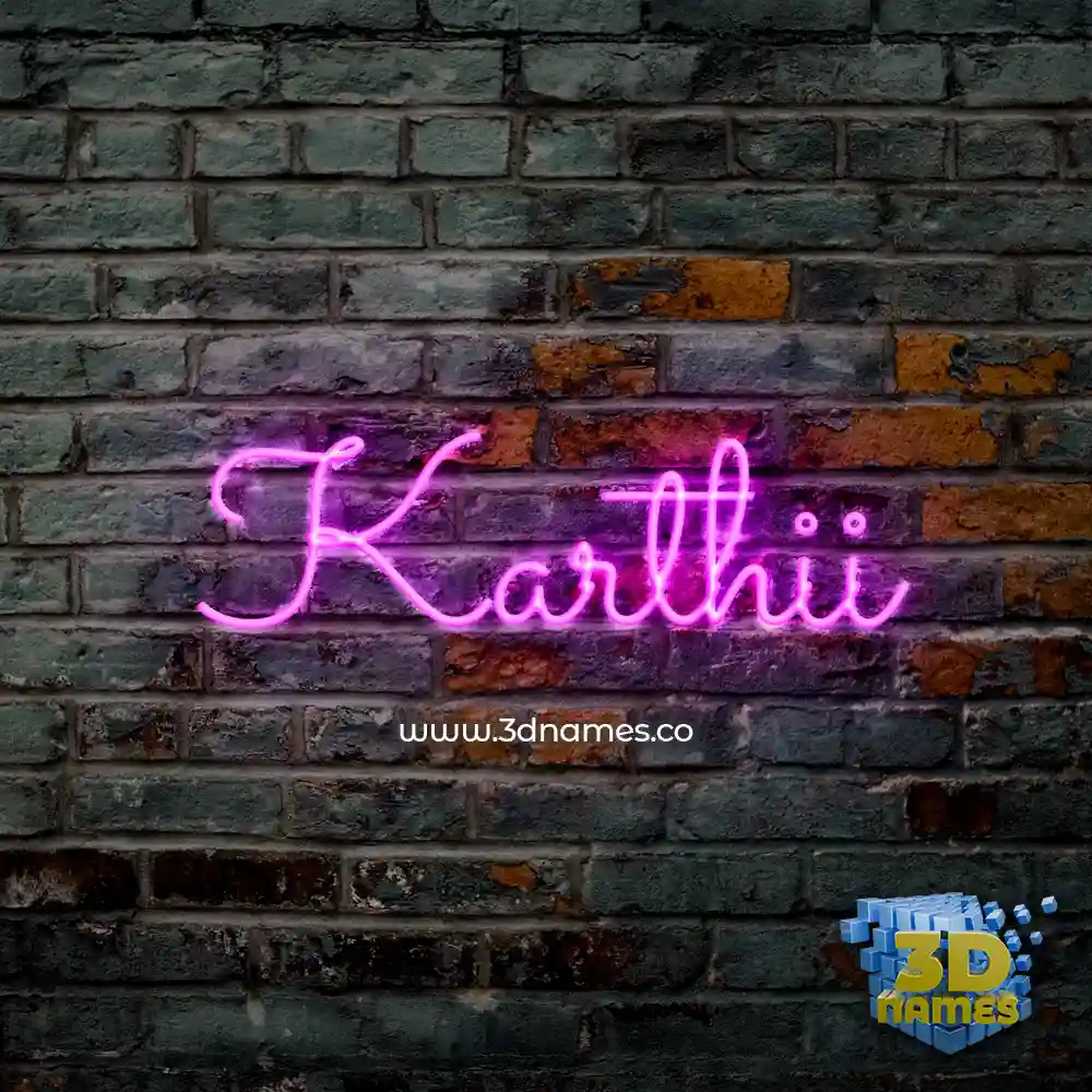 karthii in Pink Neon style - 3D name wallpaper