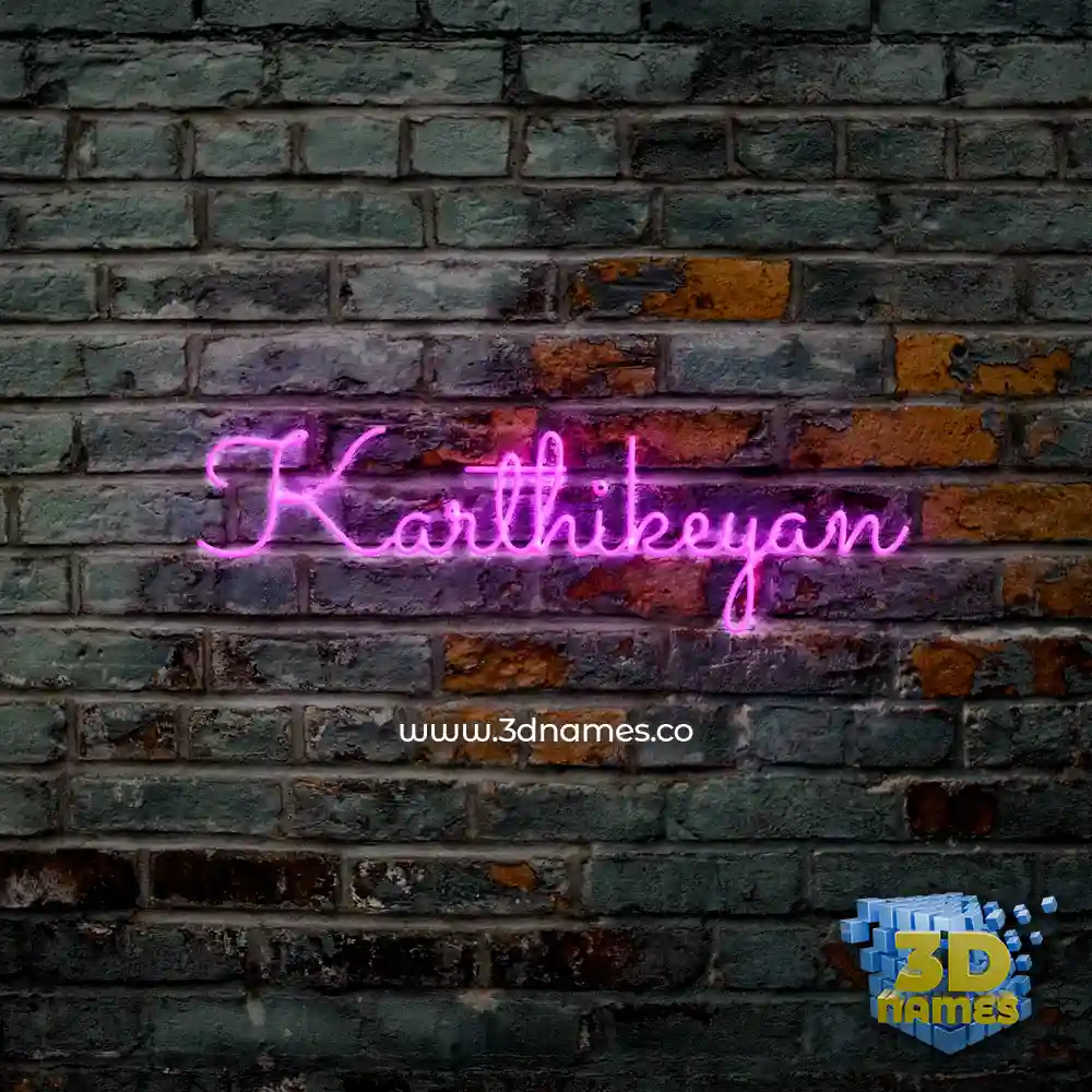 karthikeyan in Pink Neon style - 3D name wallpaper
