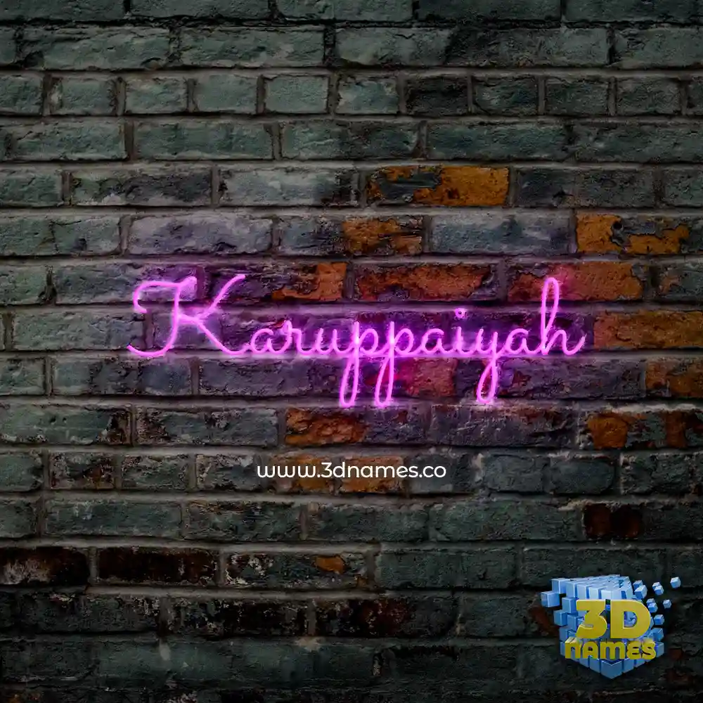 karuppaiyah in Pink Neon style - 3D name wallpaper
