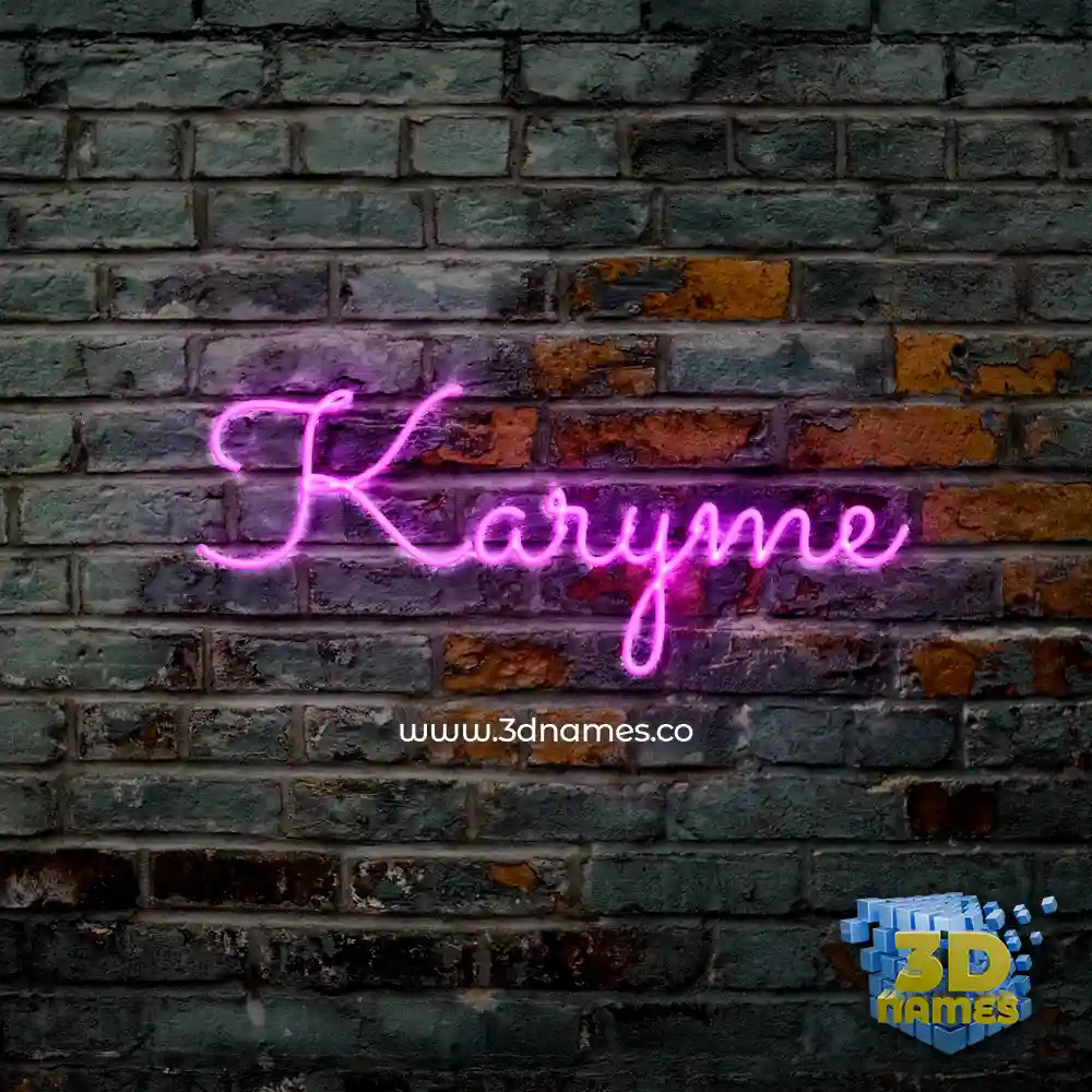 karyme in Pink Neon style - 3D name wallpaper
