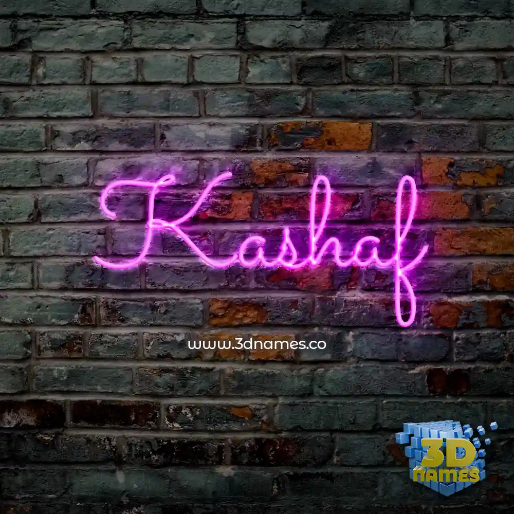 kashaf in Pink Neon style - 3D name wallpaper