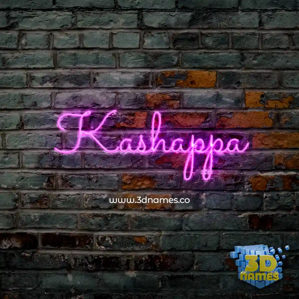 kashappa in Pink Neon style - 3D name wallpaper