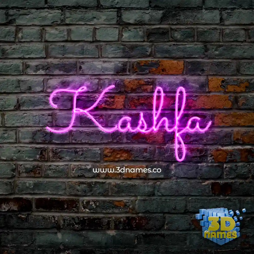kashfa in Pink Neon style - 3D name wallpaper