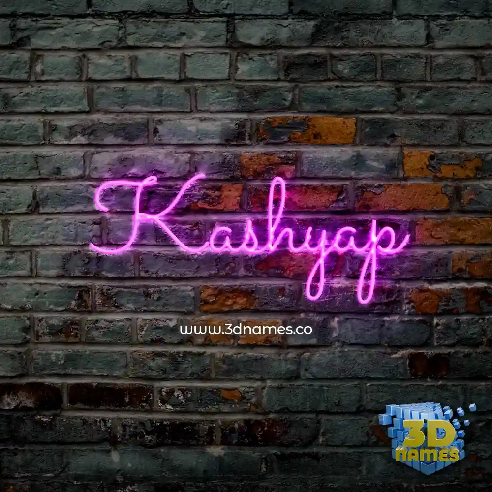 kashyap in Pink Neon style - 3D name wallpaper