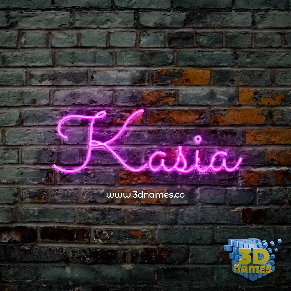 kasia in Pink Neon style - 3D name wallpaper