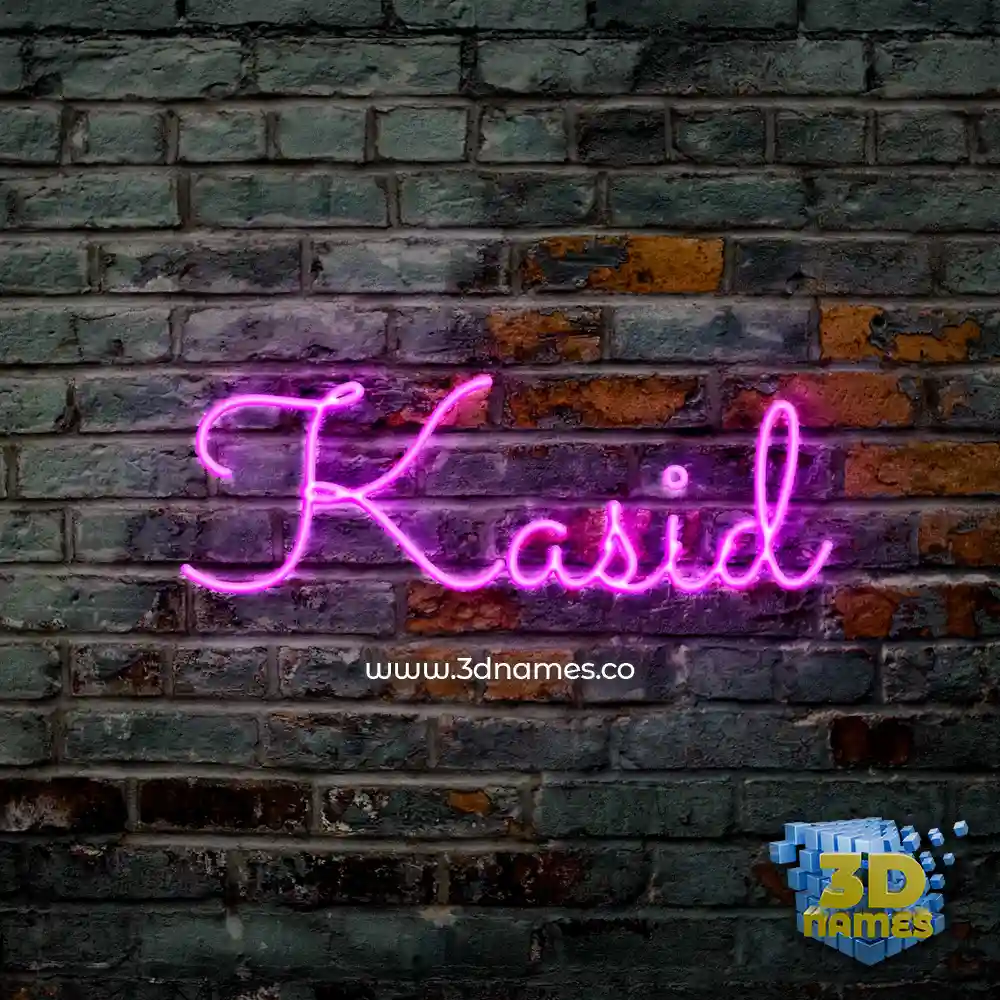 kasid in Pink Neon style - 3D name wallpaper