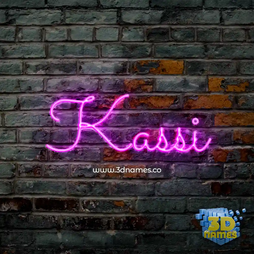 kassi in Pink Neon style - 3D name wallpaper