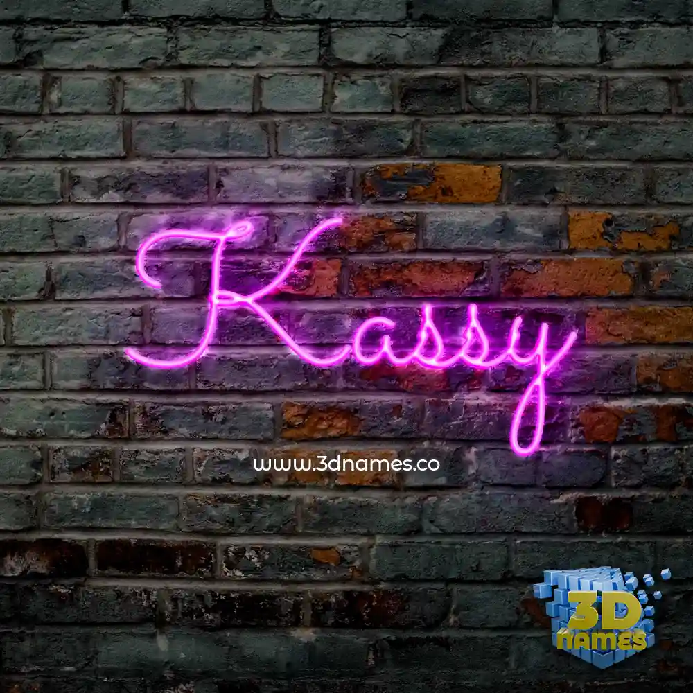 kassy in Pink Neon style - 3D name wallpaper
