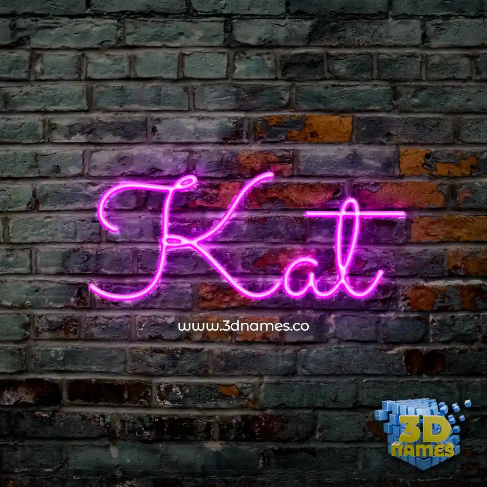 kat in Pink Neon style - 3D name wallpaper