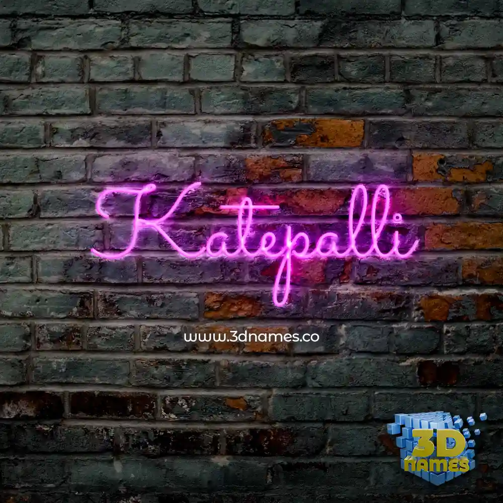 katepalli in Pink Neon style - 3D name wallpaper