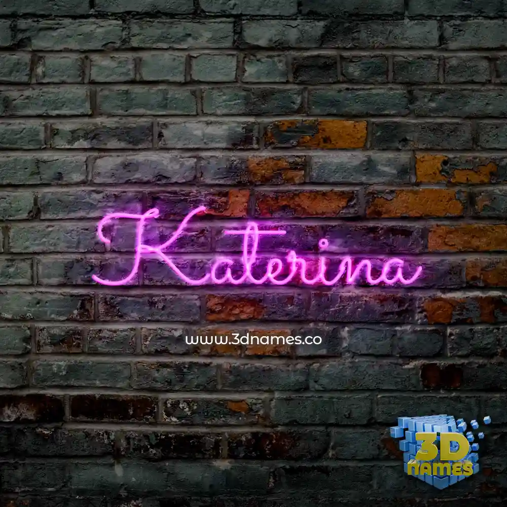 katerina in Pink Neon style - 3D name wallpaper
