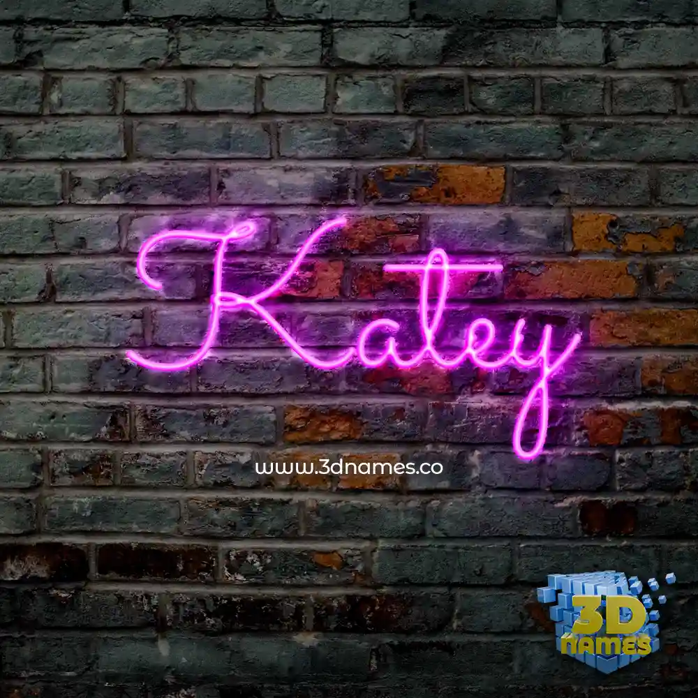 katey in Pink Neon style - 3D name wallpaper
