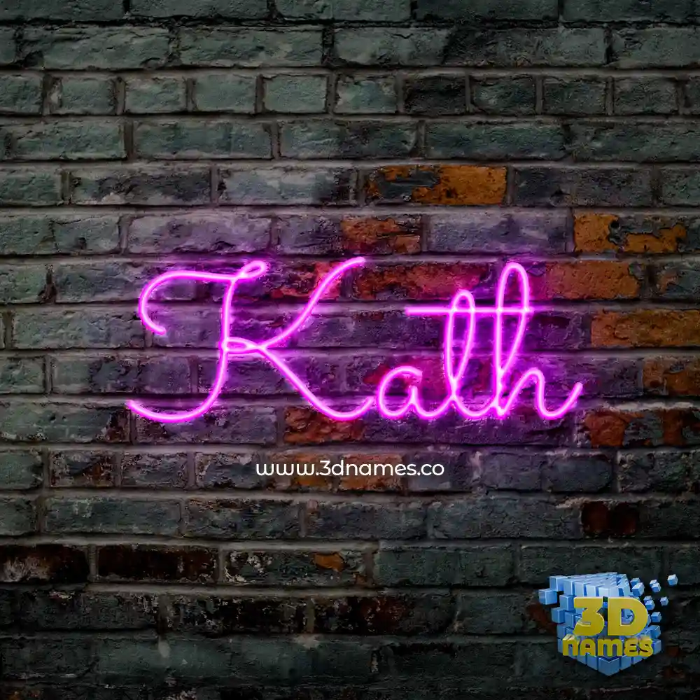 kath in Pink Neon style - 3D name wallpaper