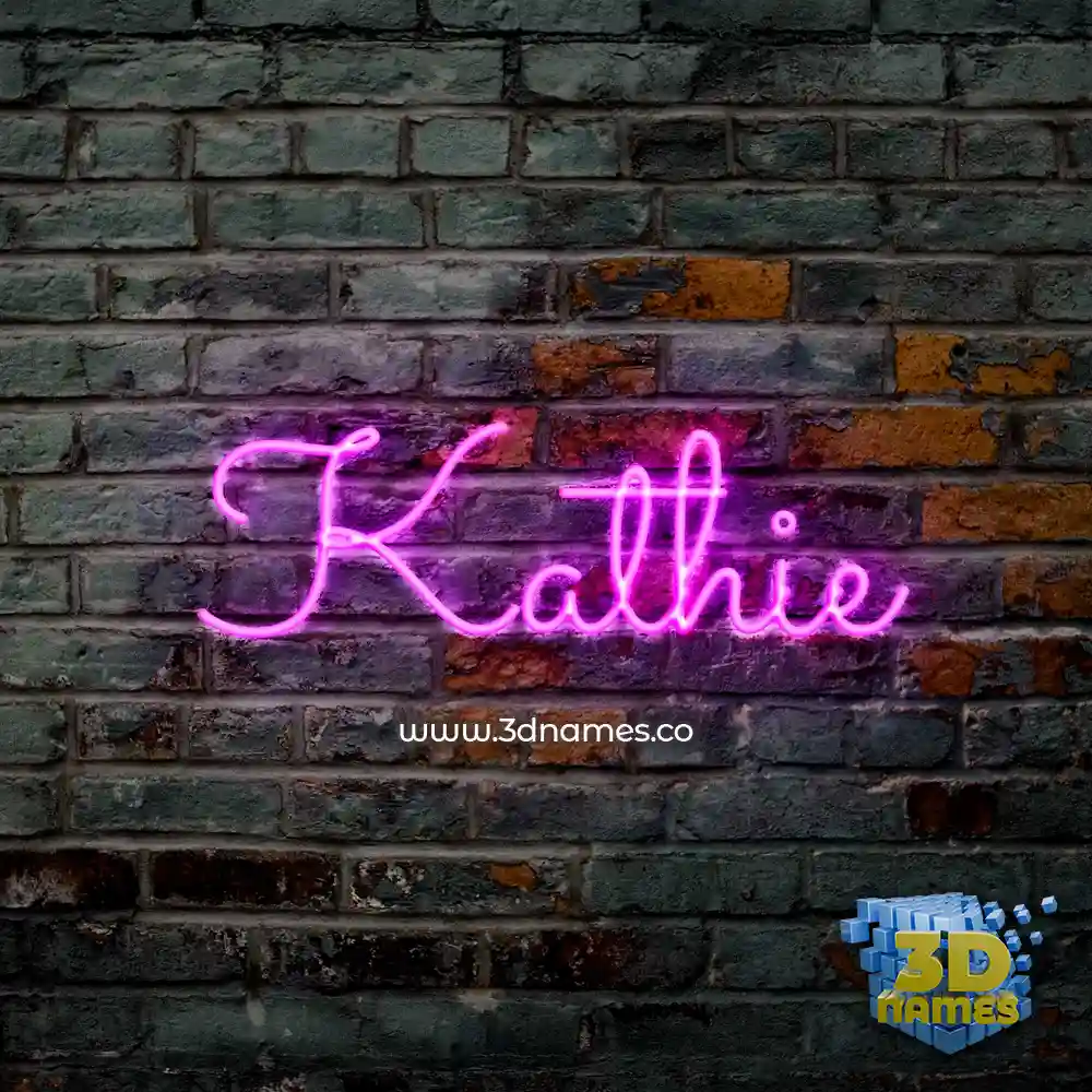 kathie in Pink Neon style - 3D name wallpaper
