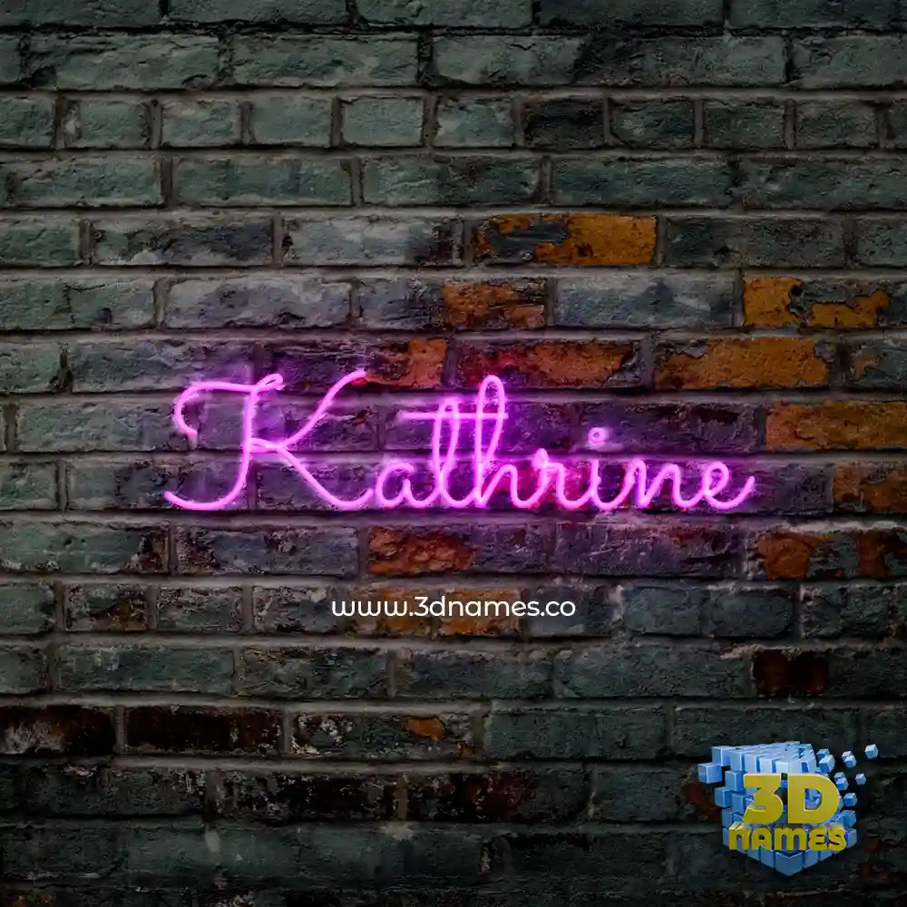 kathrine in Pink Neon style - 3D name wallpaper