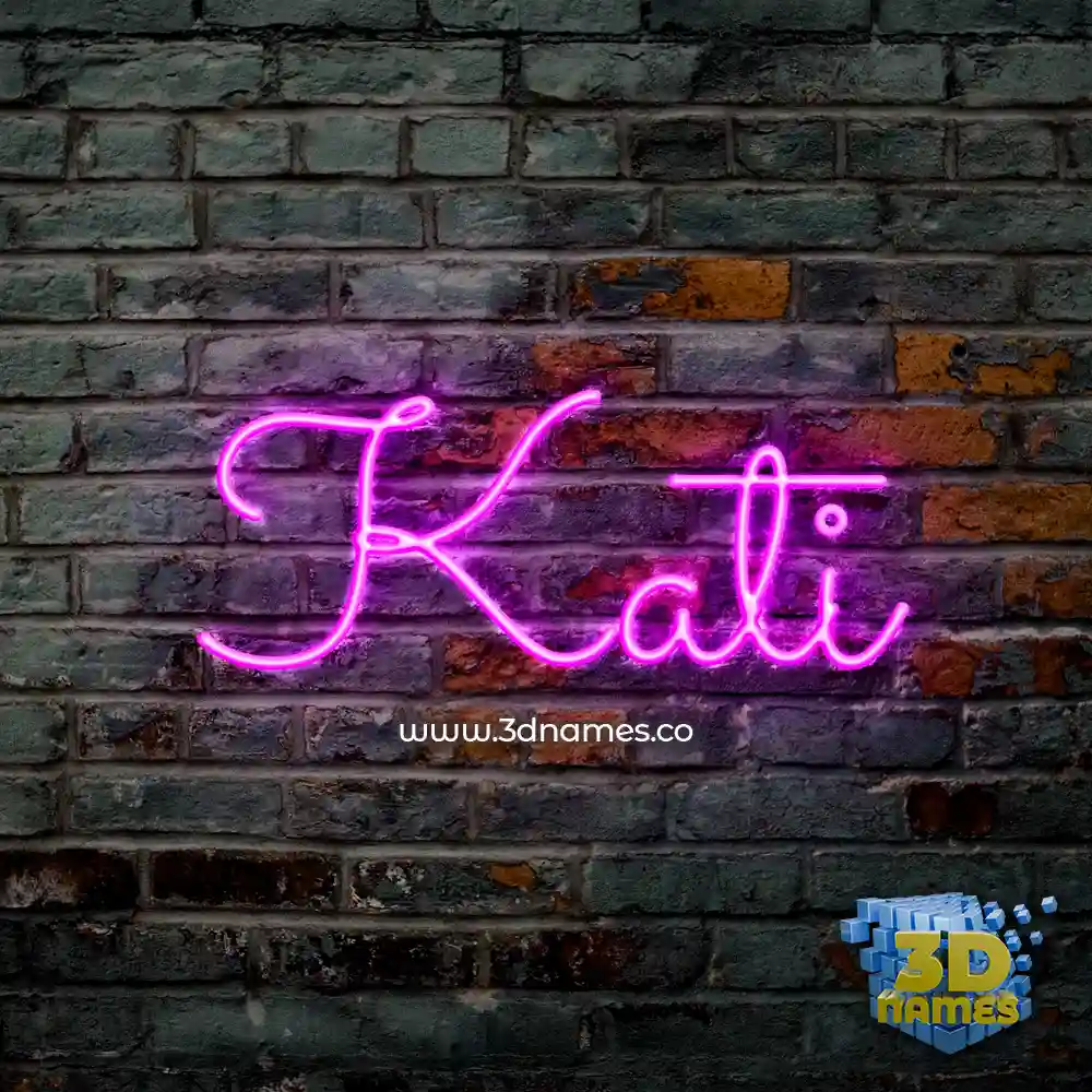 kati in Pink Neon style - 3D name wallpaper