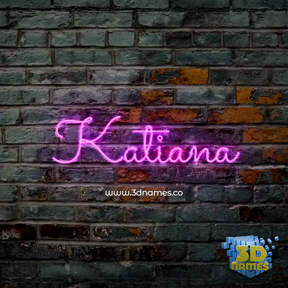 katiana in Pink Neon style - 3D name wallpaper