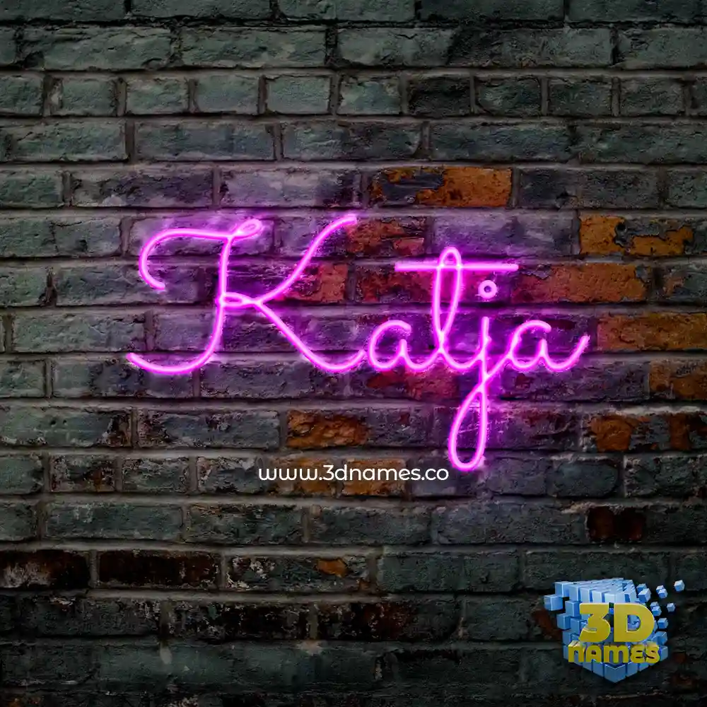 katja in Pink Neon style - 3D name wallpaper