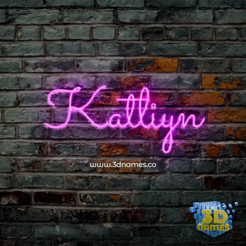 katliyn in Pink Neon style - 3D name wallpaper