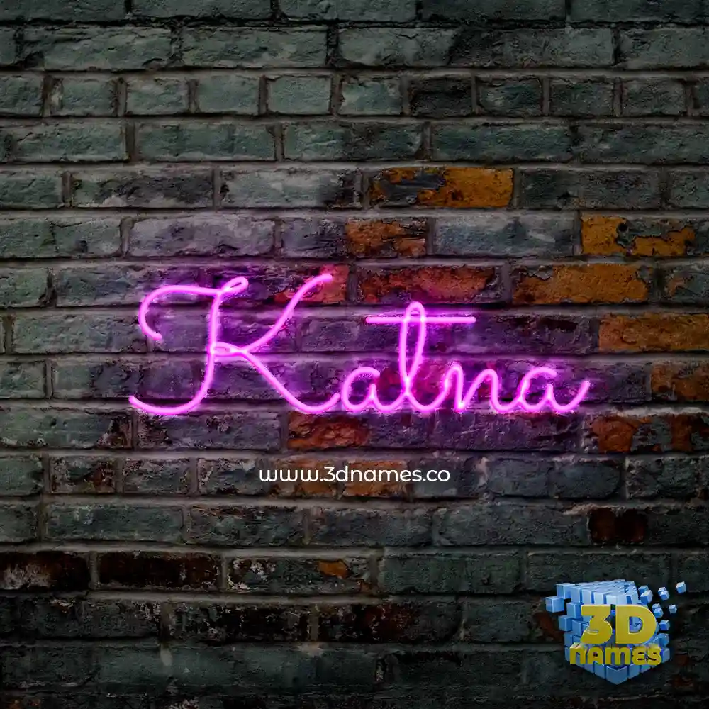 katna in Pink Neon style - 3D name wallpaper