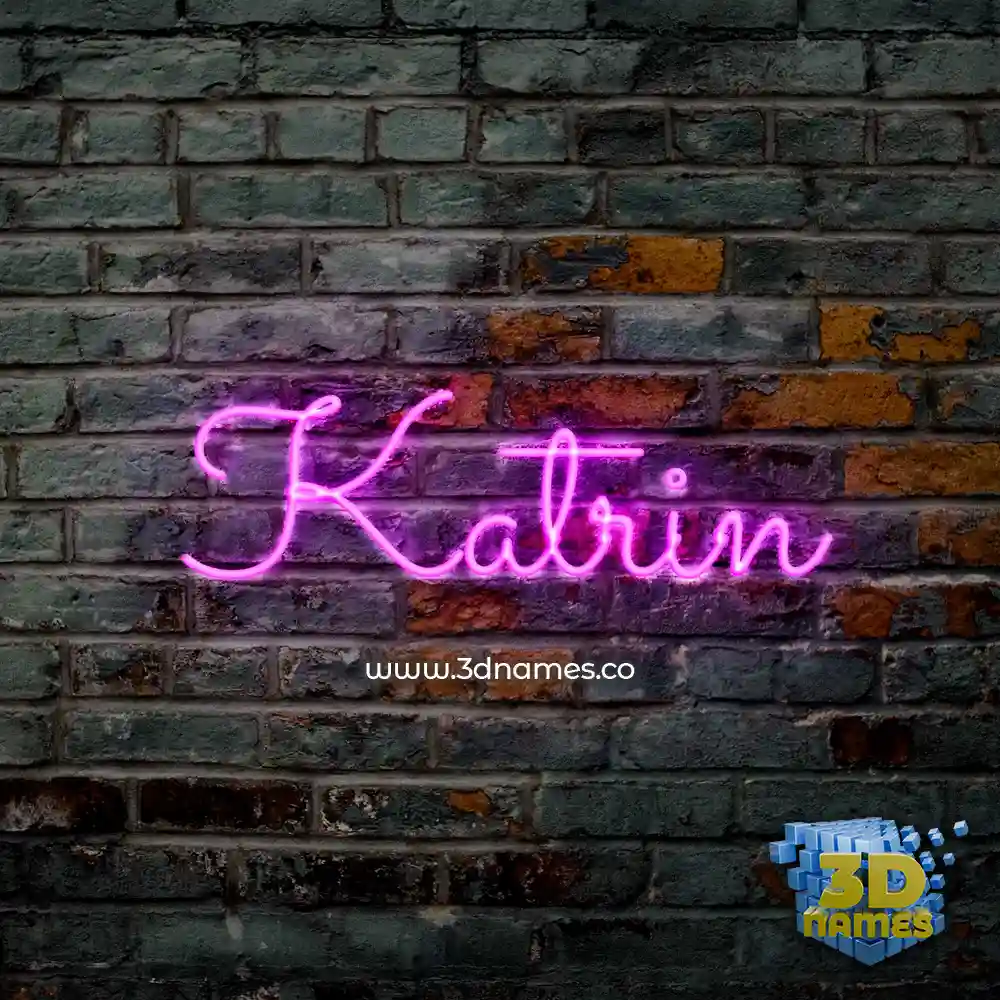 katrin in Pink Neon style - 3D name wallpaper