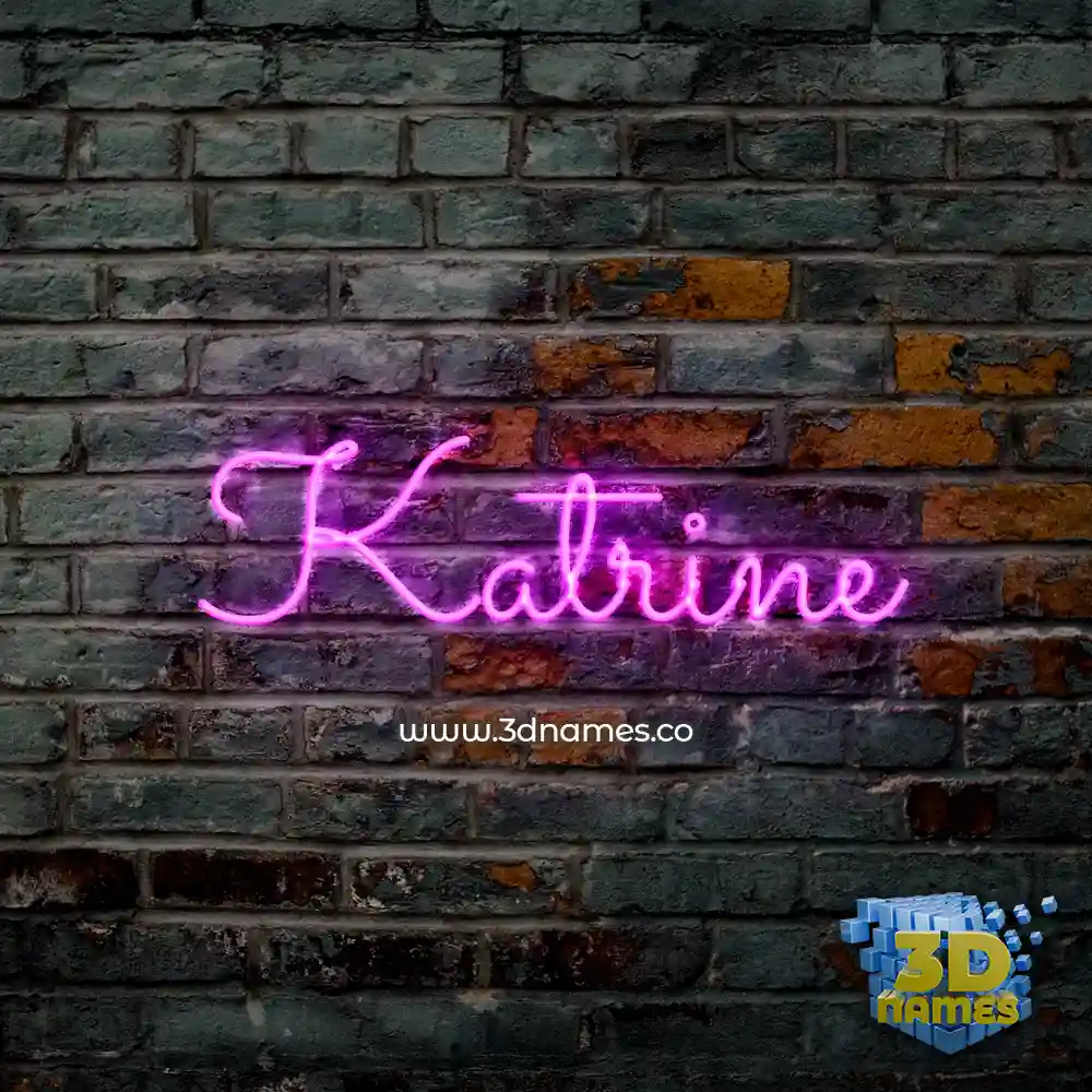 katrine in Pink Neon style - 3D name wallpaper