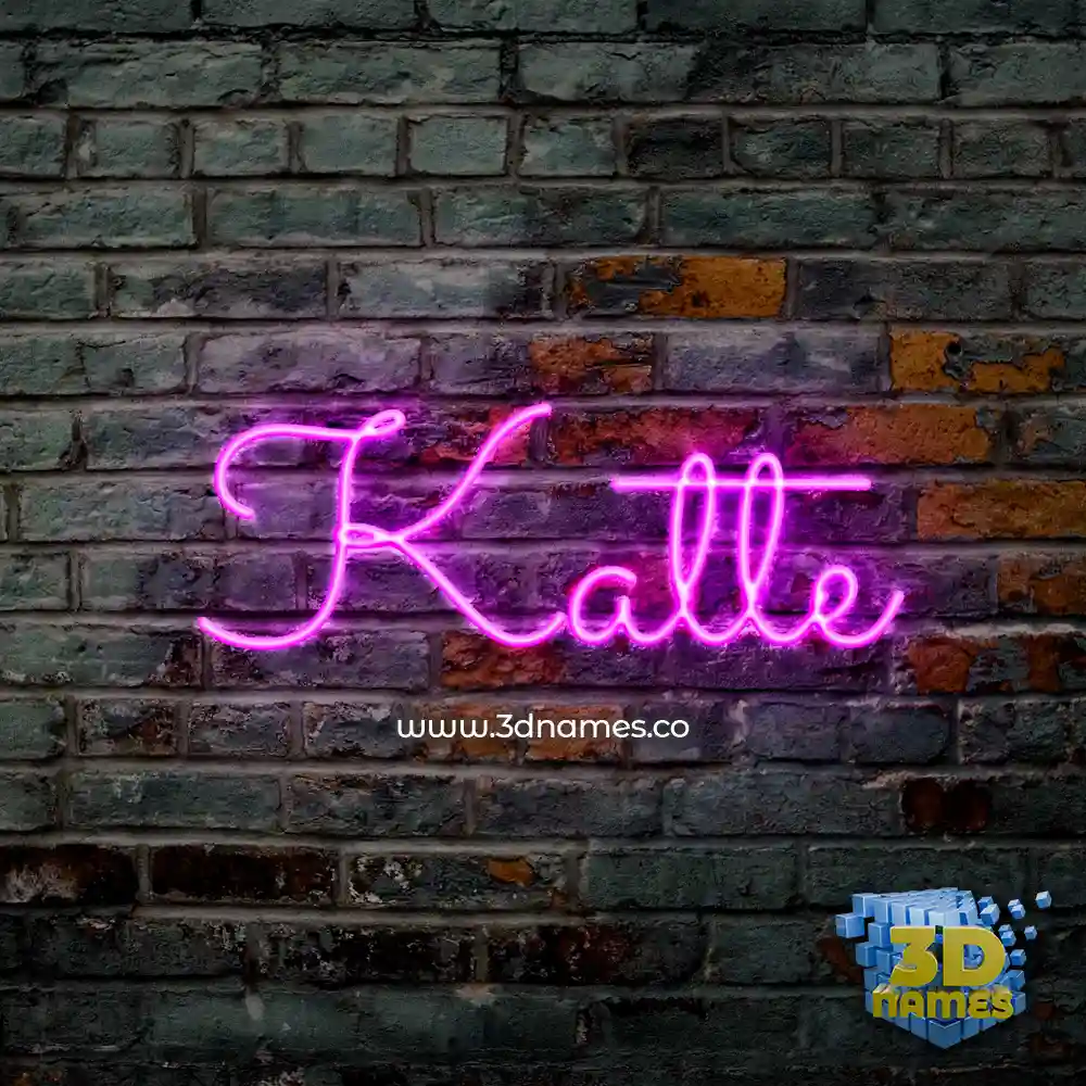 katte in Pink Neon style - 3D name wallpaper