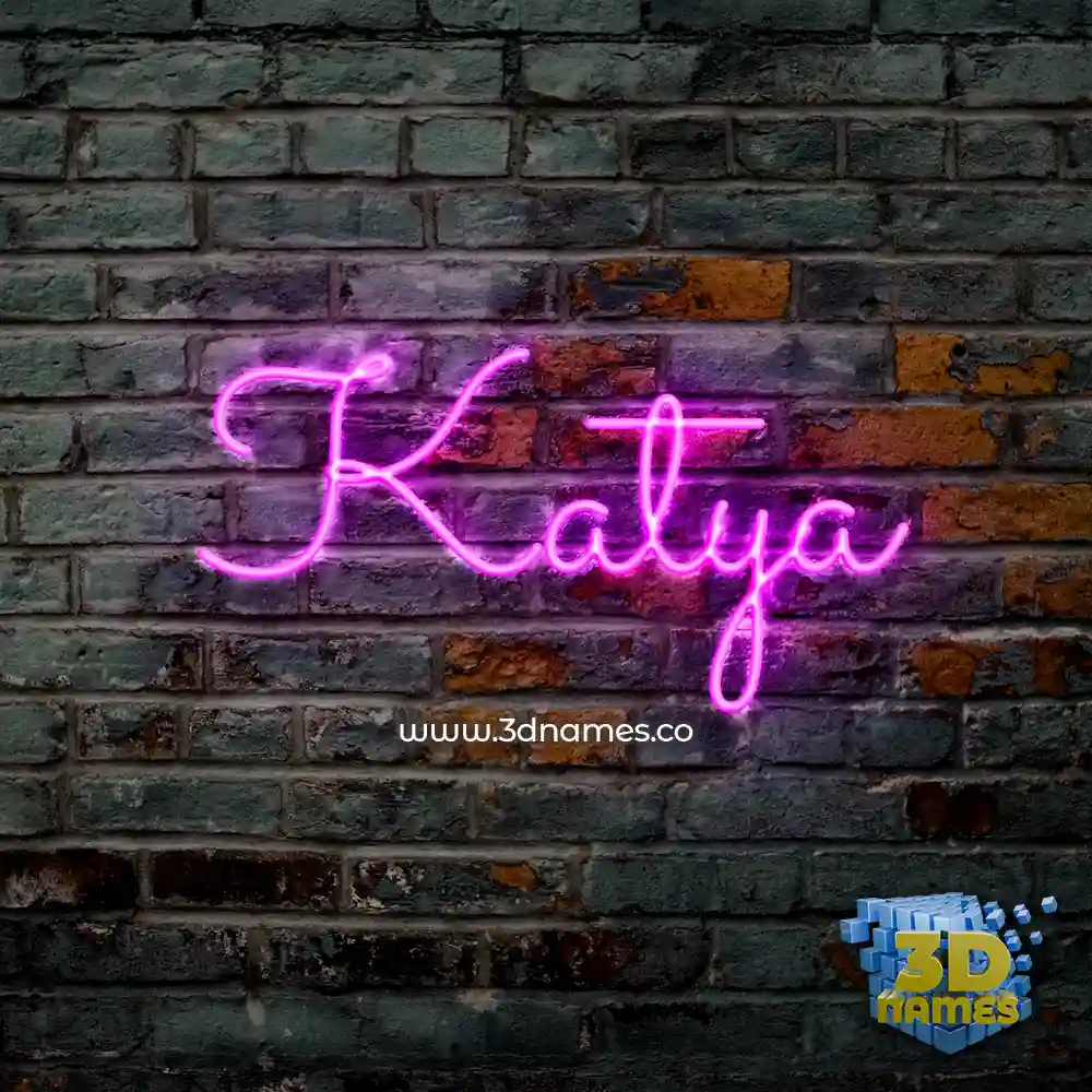 katya in Pink Neon style - 3D name wallpaper