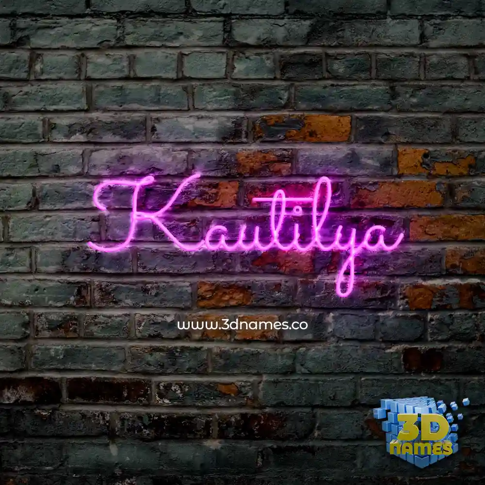 kautilya in Pink Neon style - 3D name wallpaper