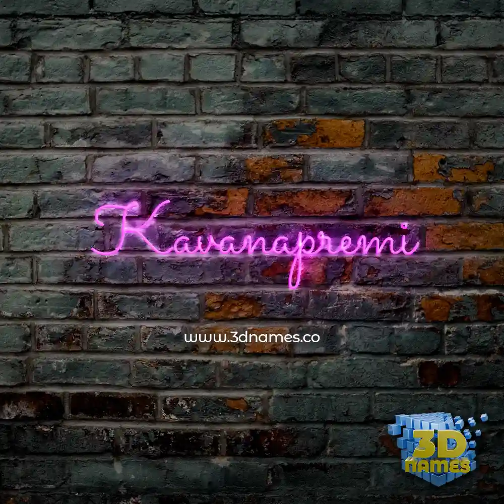 kavanapremi in Pink Neon style - 3D name wallpaper