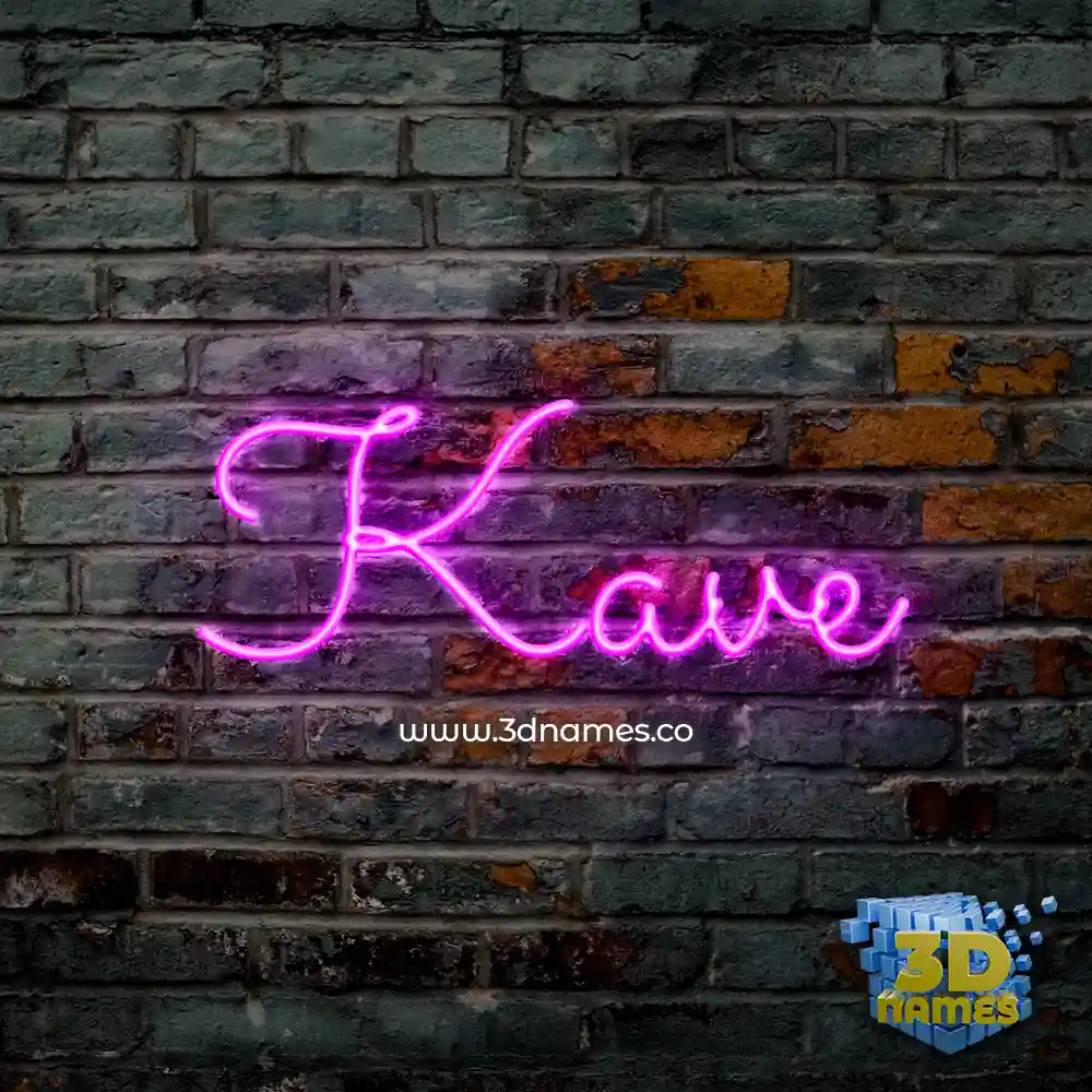 kave in Pink Neon style - 3D name wallpaper