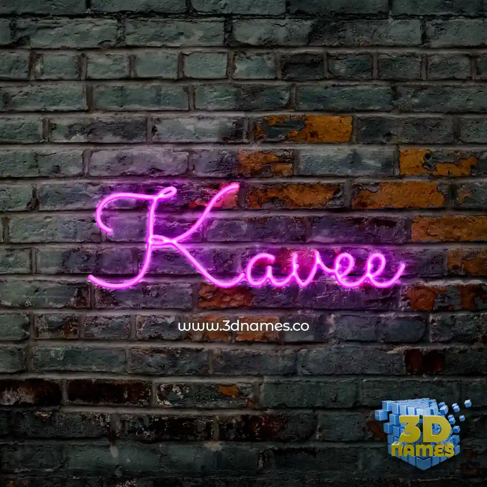 kavee in Pink Neon style - 3D name wallpaper